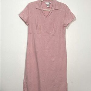 Chelsea Studio Pink Gingham Maxi Dress Size 8 PTP 18” Length 47” EUC